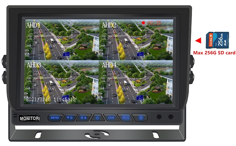 monitor de coche híbrido de 10 pulgadas compatible con tarjeta sd de 256 GB
