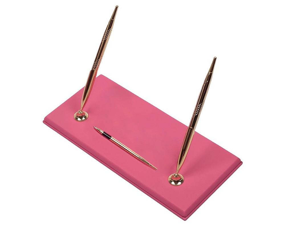 juego de bolígrafos de lujo con soporte de oro rosa para mujer