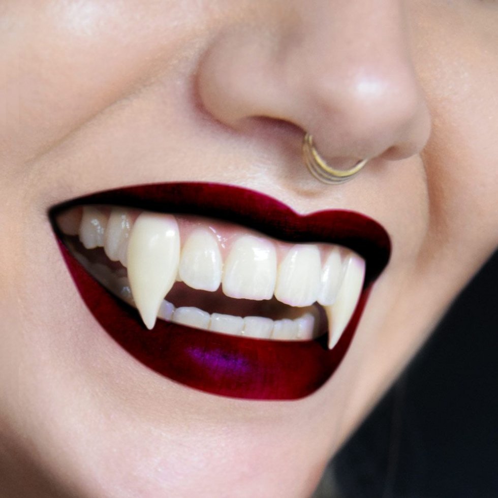 dientes de vampiro para colmillos de fiesta de halloween