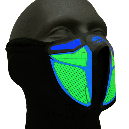 máscara cibernética sensible al sonido