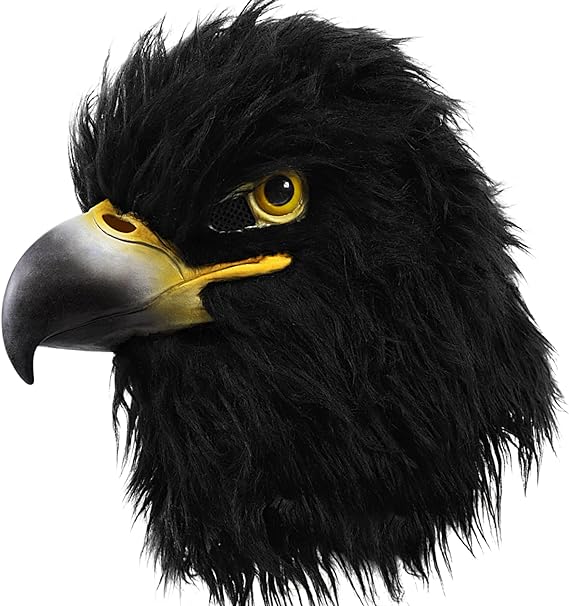 Cabeza de máscara de silicona de águila negra