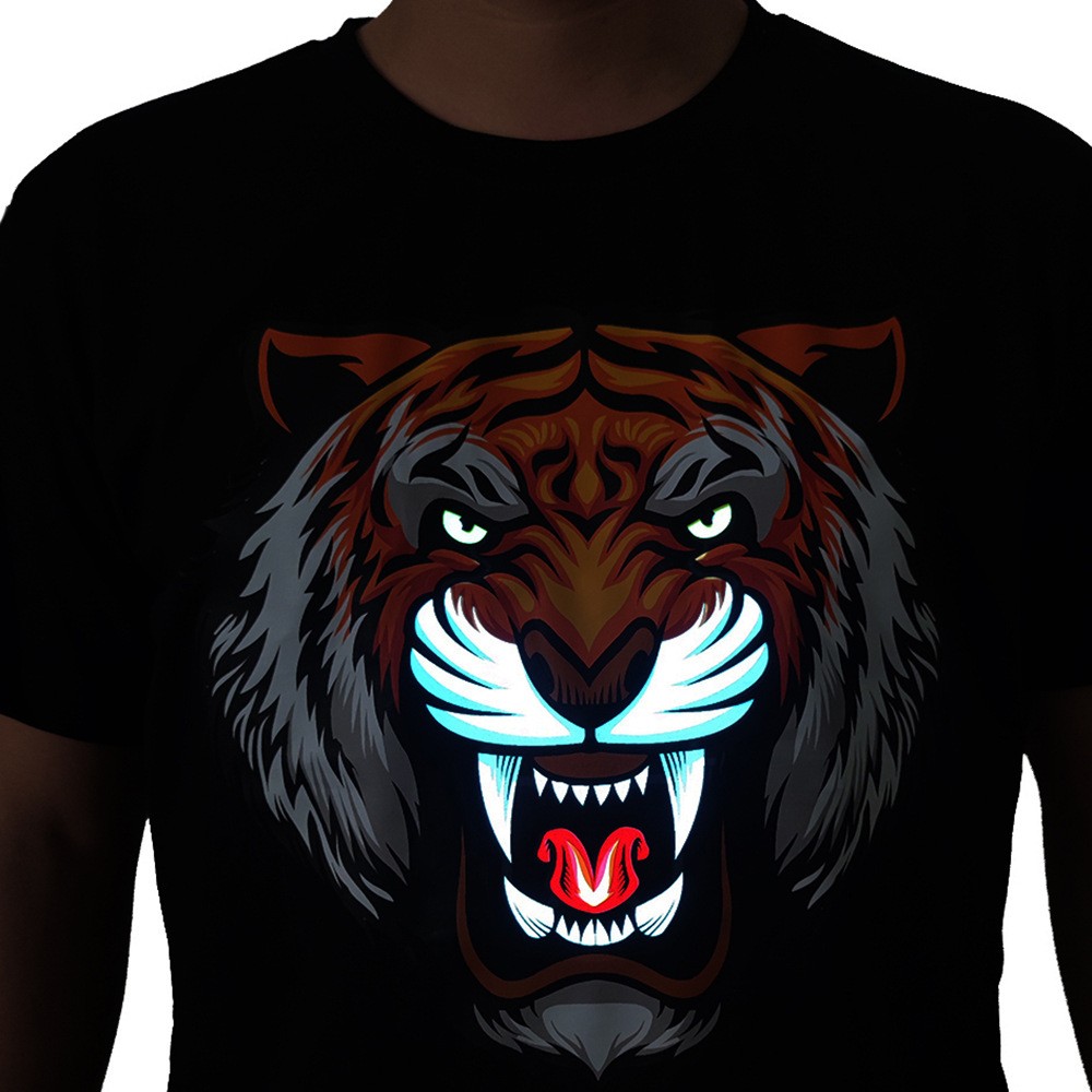 camiseta tigre led intermitente iluminación camiseta