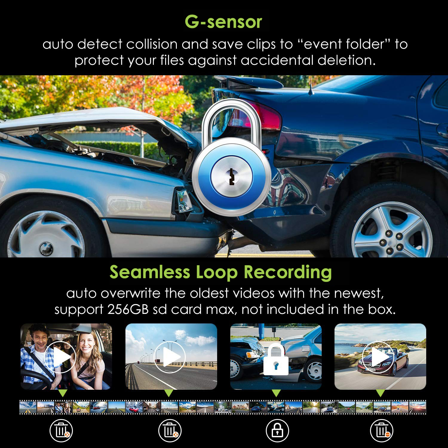 g sensor coche cámara profio x6