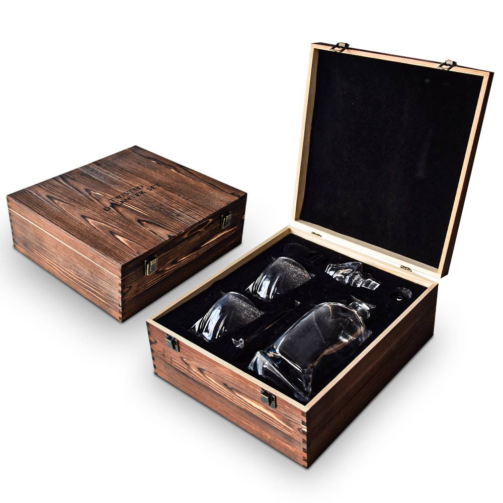 juego de vasos para cristal de whisky en una caja de regalo