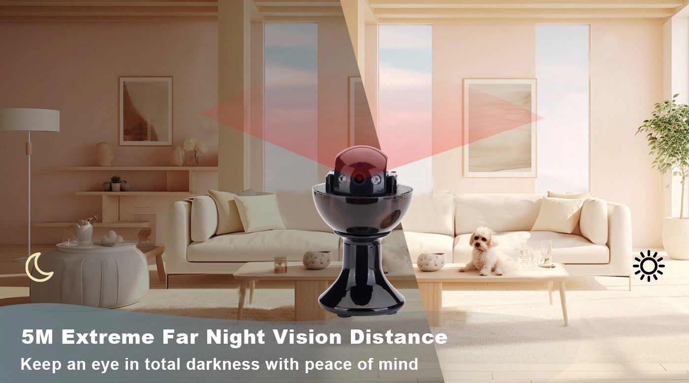 cámara espía giratoria IR visión nocturna hasta 5 metros invisible