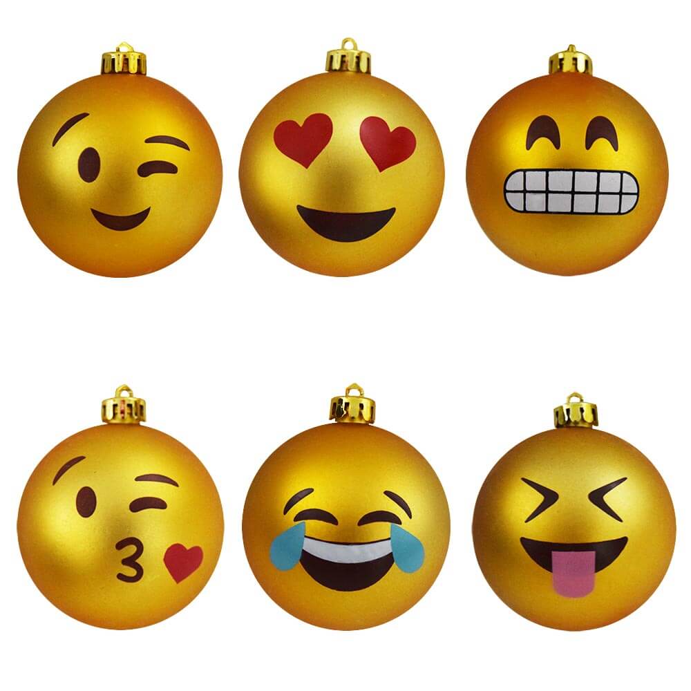 bolas de emoticonos en adornos de emoticonos de árbol de Navidad