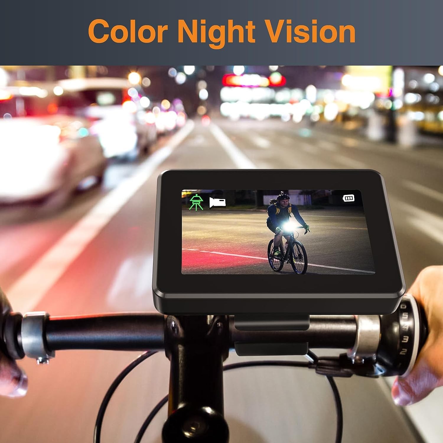Monitor de bicicleta con cámara y visión nocturna.