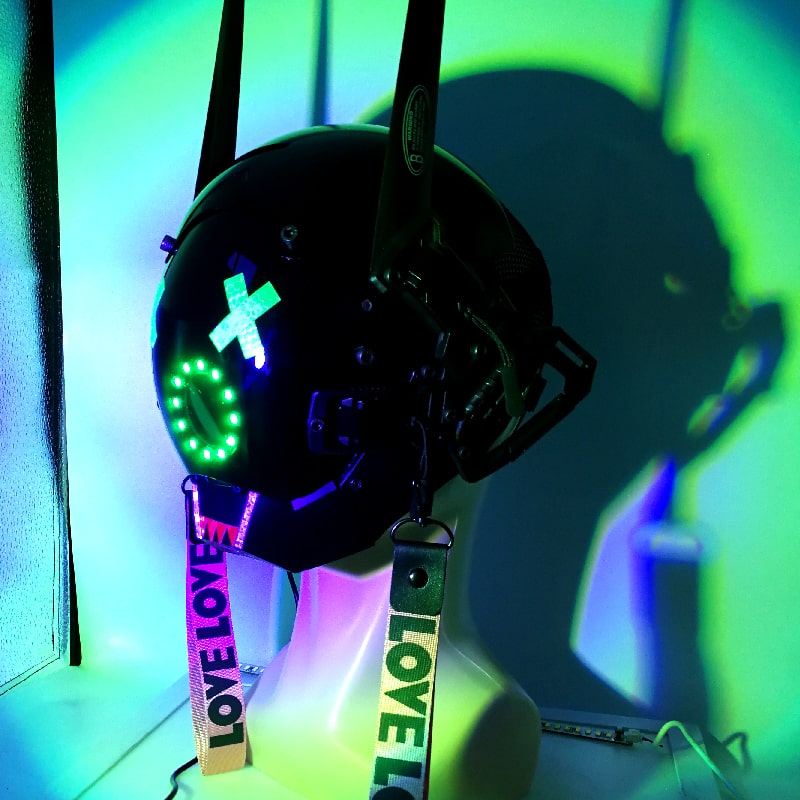 casco de fiesta led con iluminación led