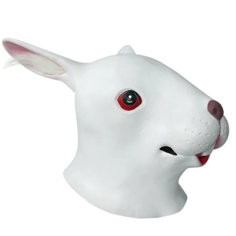 mascarilla de silicona para la cara y la cabeza de conejo