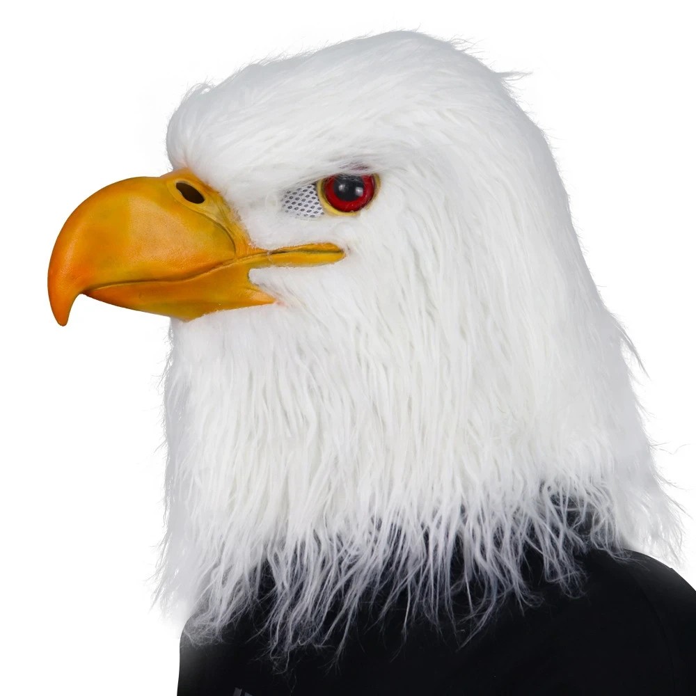 máscara de silicona con cabeza de águila blanca