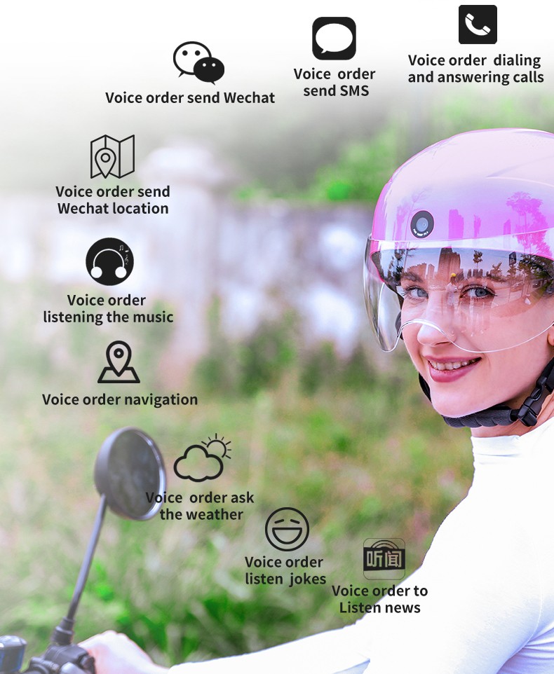 casco de bicicleta inteligente asistente de voz AI