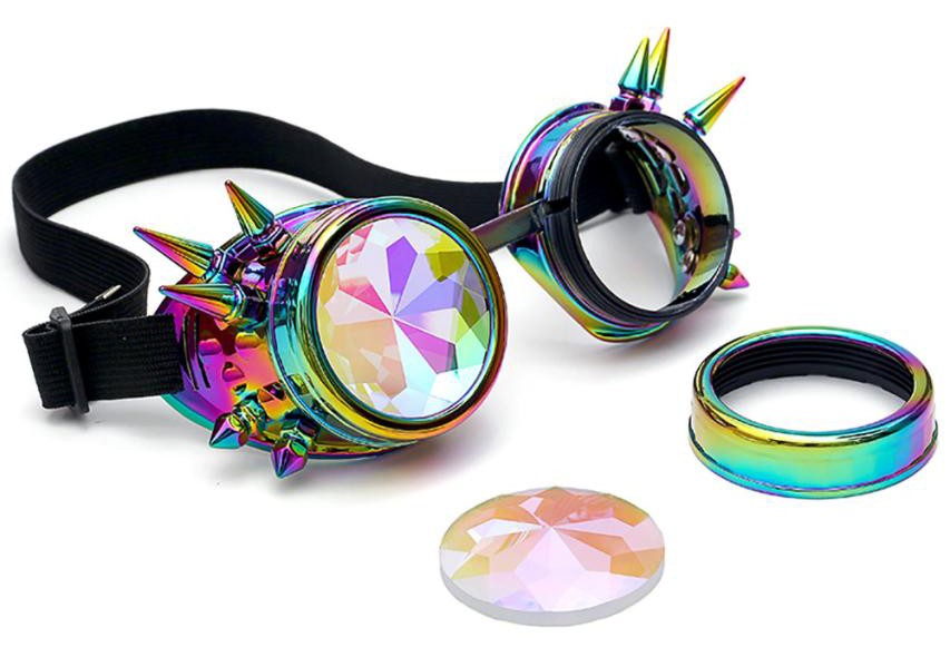 Steampunk gafas holográficas led que brillan intensamente