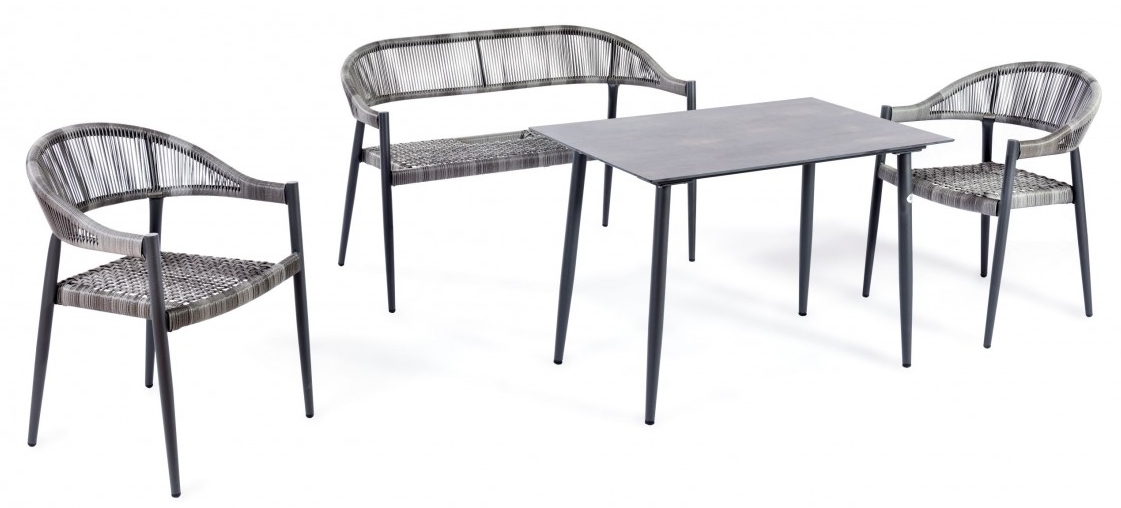 conjunto de asientos de ratán minimalista elegante moderno