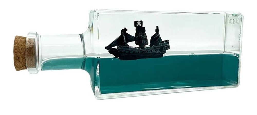 perla negra en una botella - barco pirata