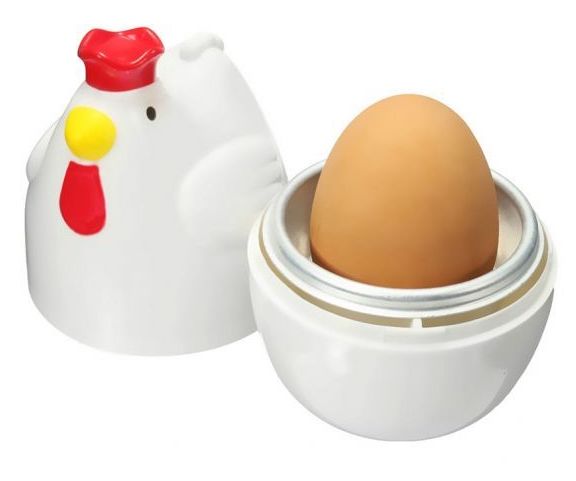 Hervidor de huevos en forma de gallina para microondas