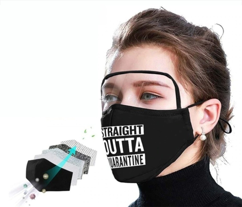 máscara negra con escudo - unisex para mujeres y hombres