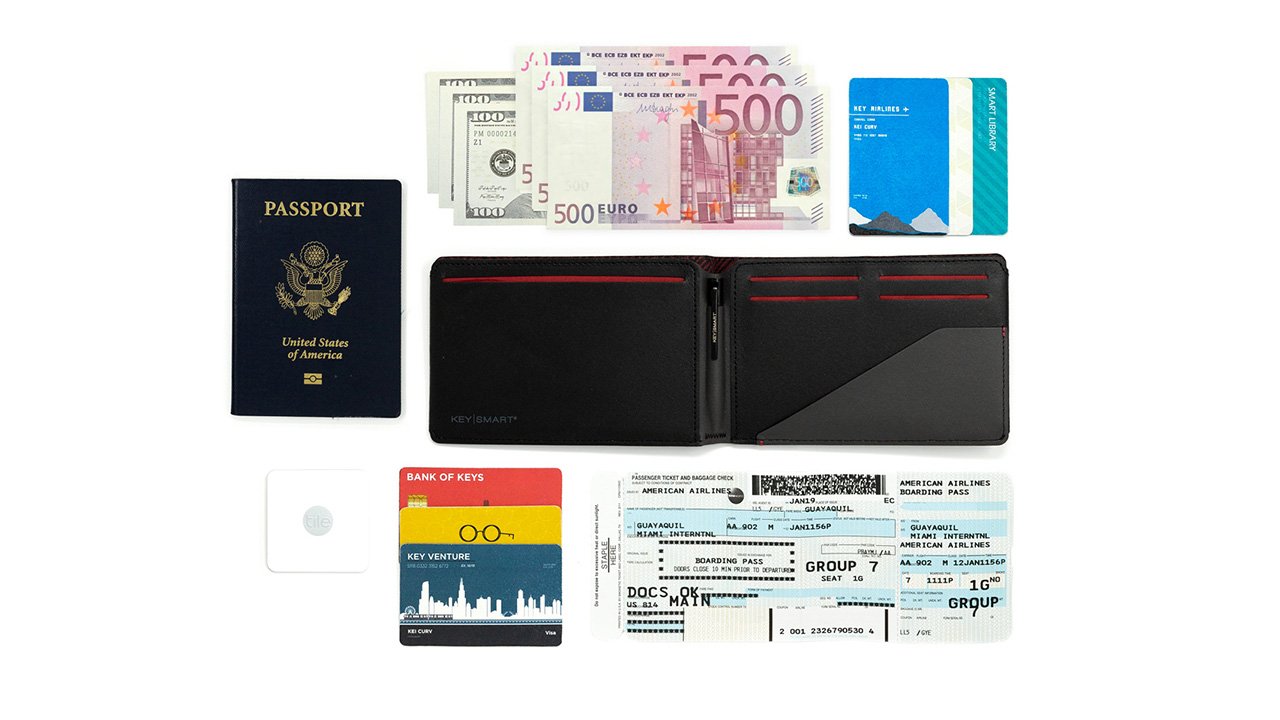 billetera pasaporte con gps