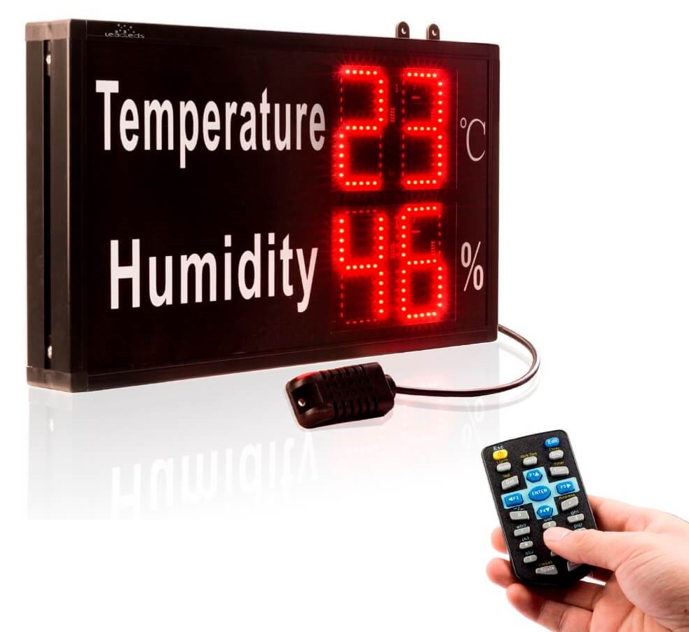 Panel de hielo con medidor de temperatura y humedad