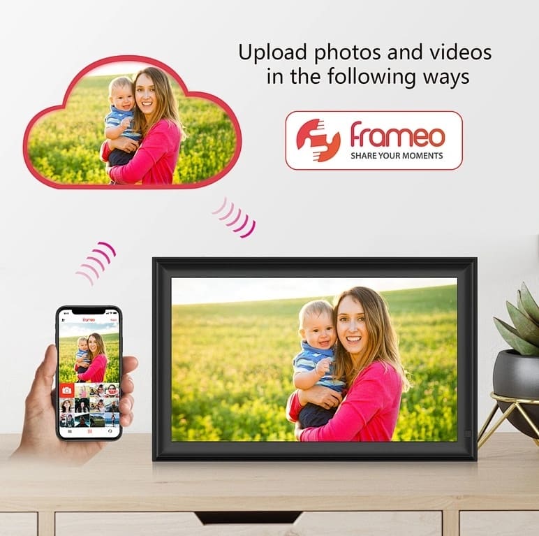 marco de fotos digital para fotos wifi app pantalla táctil 15"