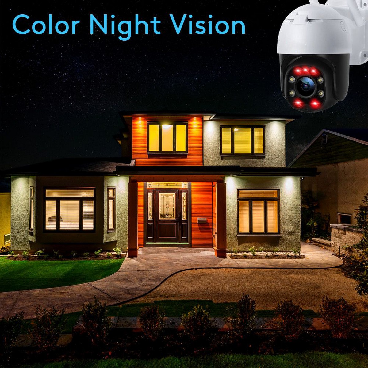 cámara de seguridad ip de visión nocturna - leds infrarrojos de colores