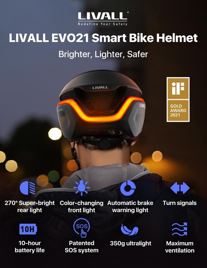 Casco de bicicleta INTELIGENTE - Livall EVO21