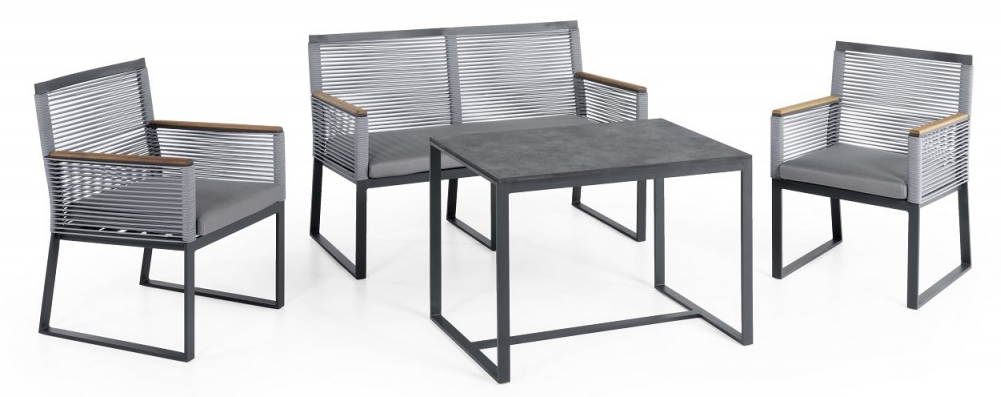 terraza asientos metal al aire libre aluminio moderno