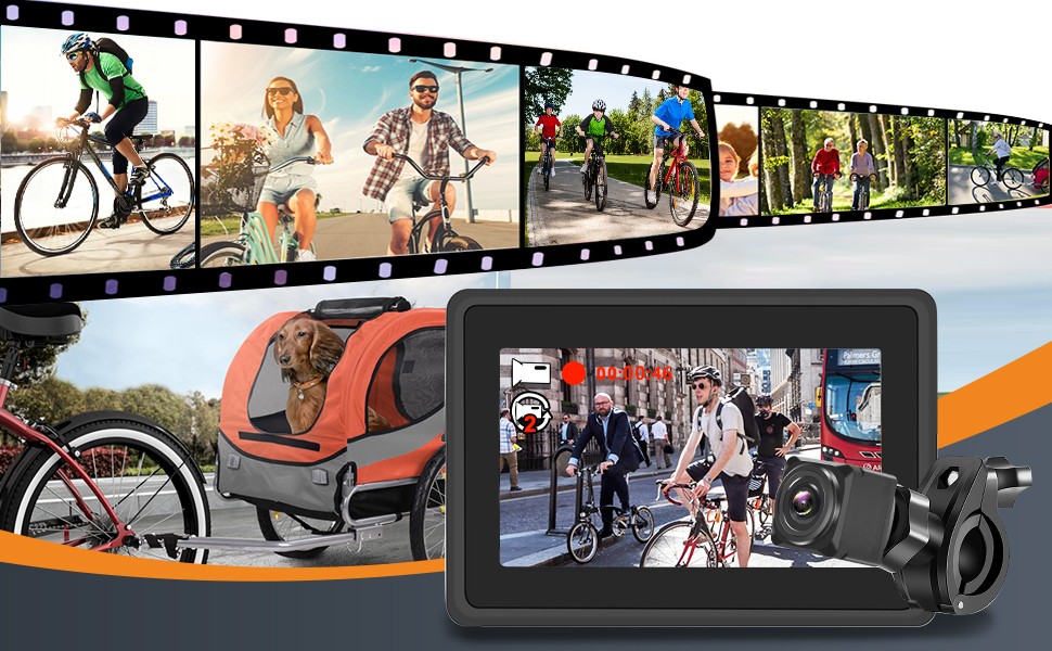 Kit de seguridad para bicicletas - cámara de visión trasera con monitor