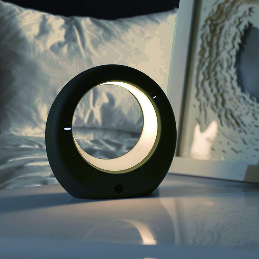 Lámpara de noche LED moon con reloj despertador y reloj digital
