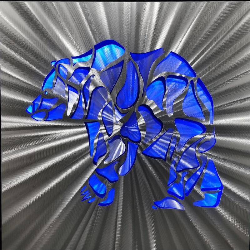 Oso polar - Cuadros metálicos abstractos LED 3D aluminio