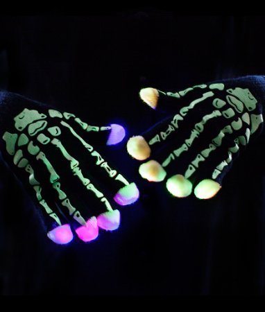 guantes de esqueleto LED