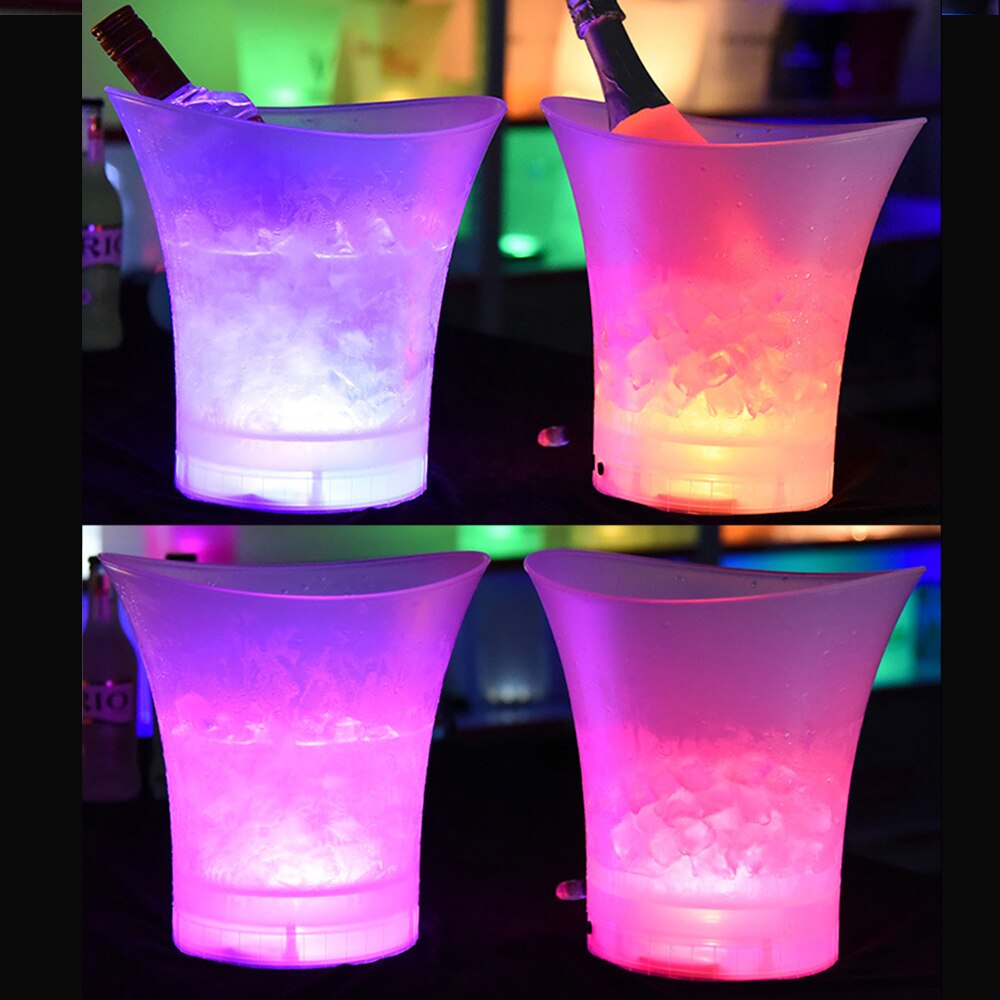 cubo de hielo led para botellas bebidas iluminación