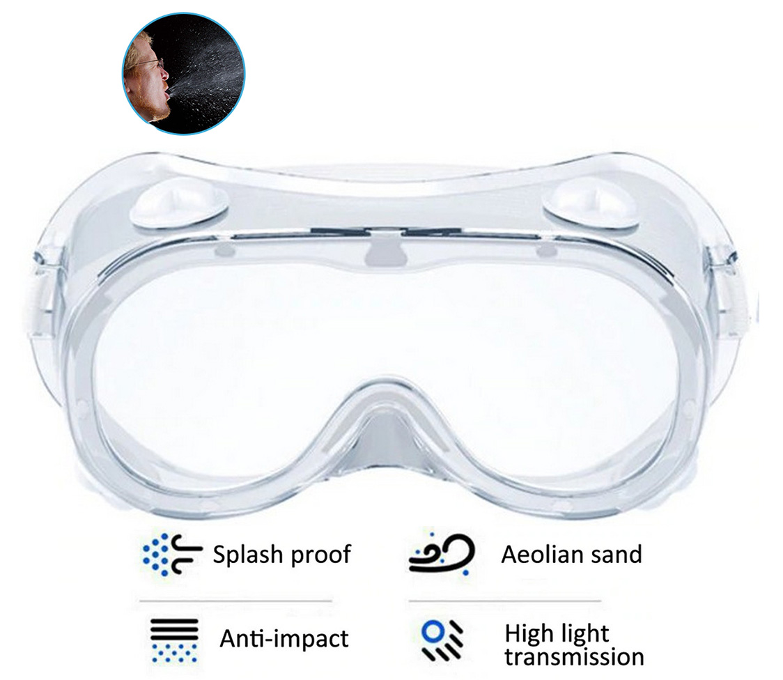 Transparente Transparentes antivaho y antisalpicaduras Gafas de protección antivirus Equipo de Defensa Personal 