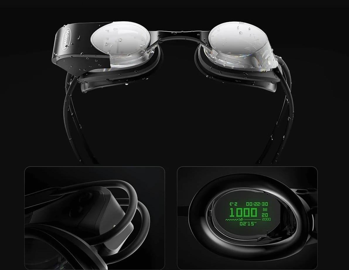 gafas de natación inteligentes para nadar en realidad virtual con pantalla