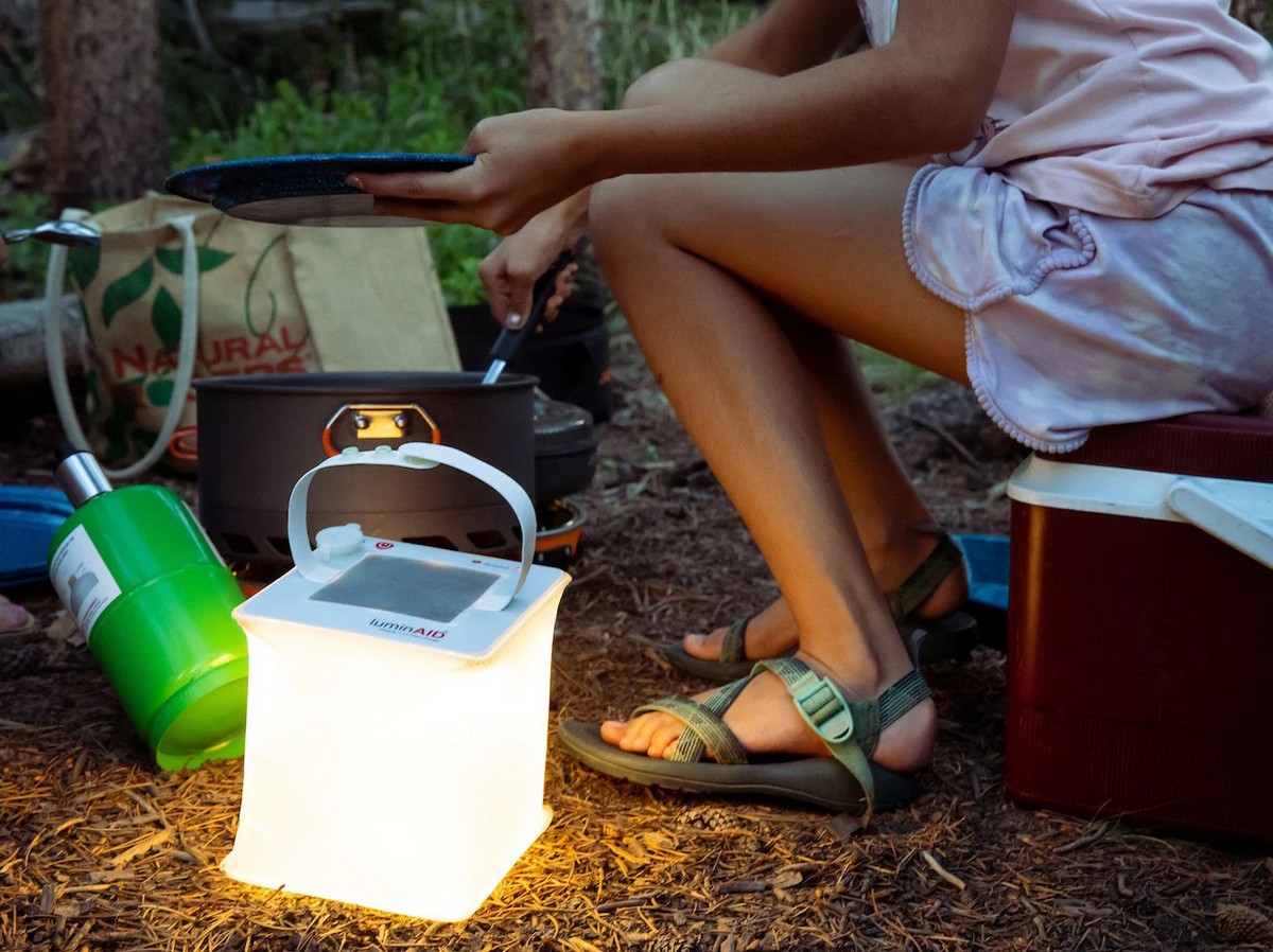 Lámpara exterior led solar - 2 en 1 luz de camping portátil + cargador