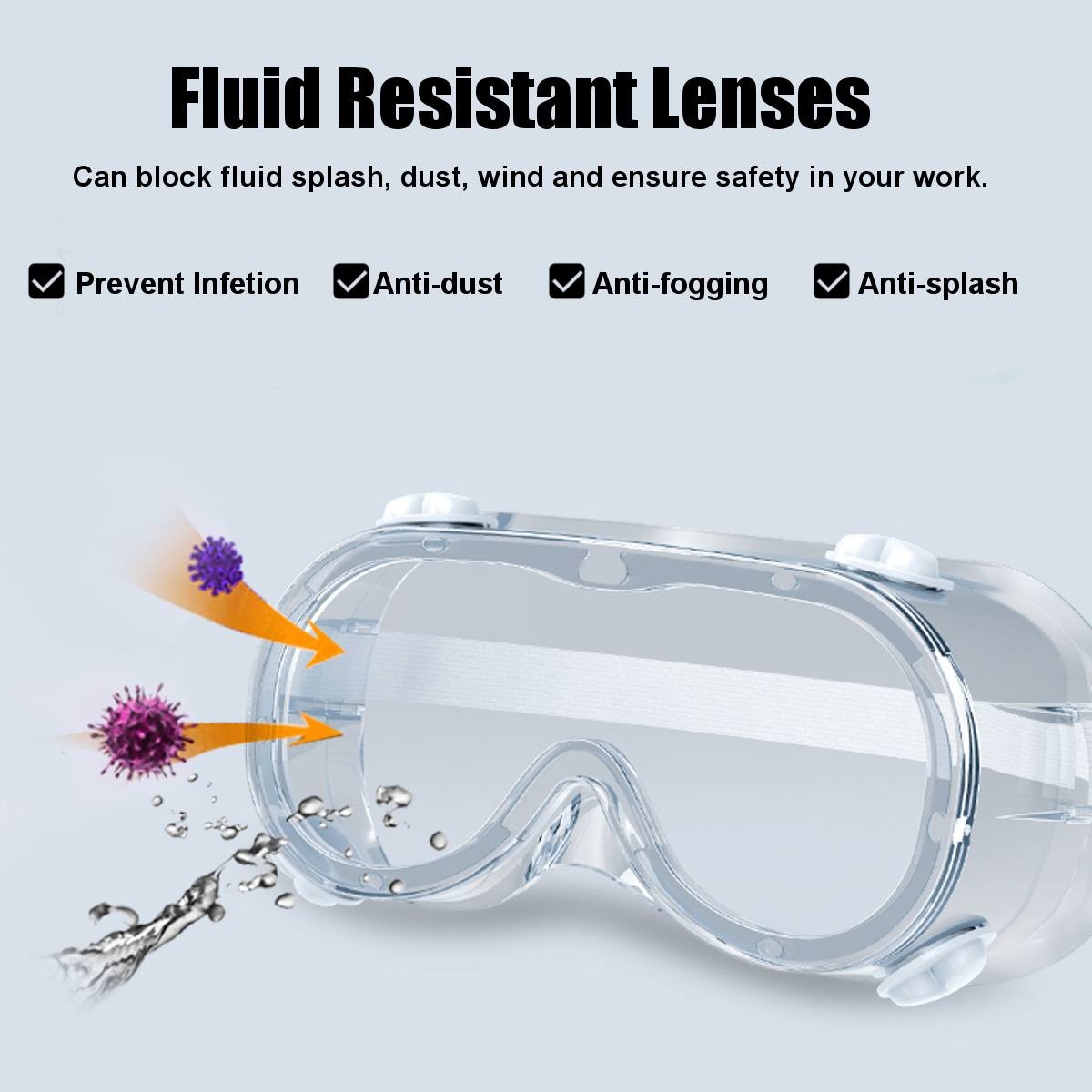 gafas protectoras contra bacterias y virus