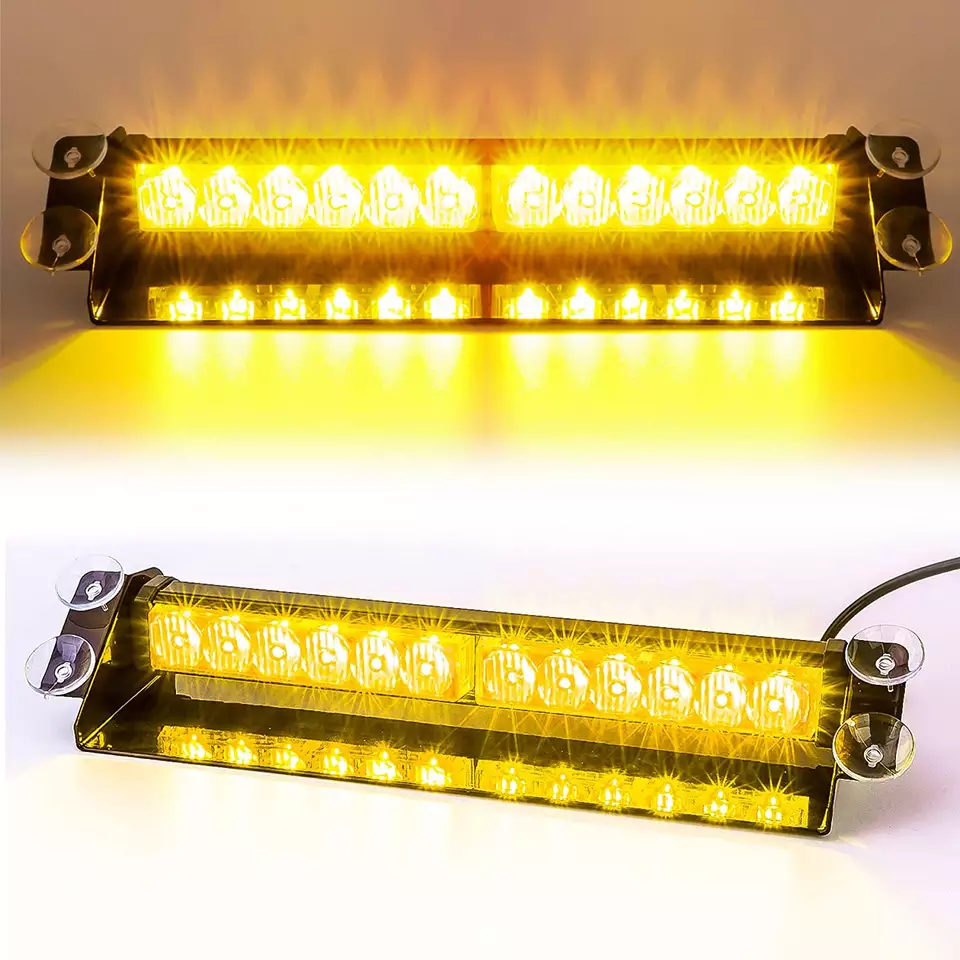 Luces LED de advertencia estroboscópicas para el coche 24 LEDs color blanco amarillo