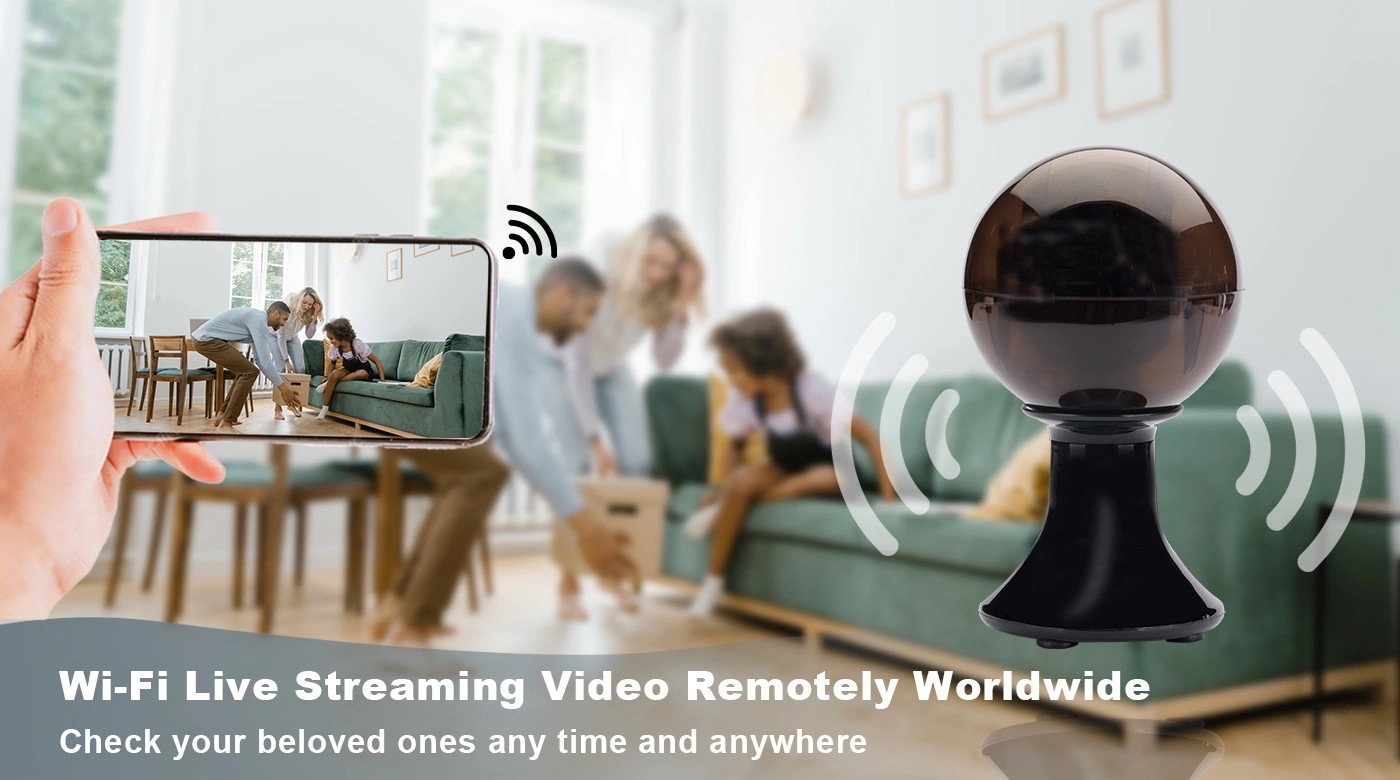 cámara de seguridad inalámbrica wifi live stream bola negra