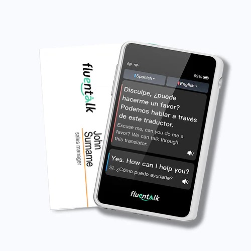 Fluentalk T1 mini - Tamaño tarjeta Visa con pantalla HD de 2,8"