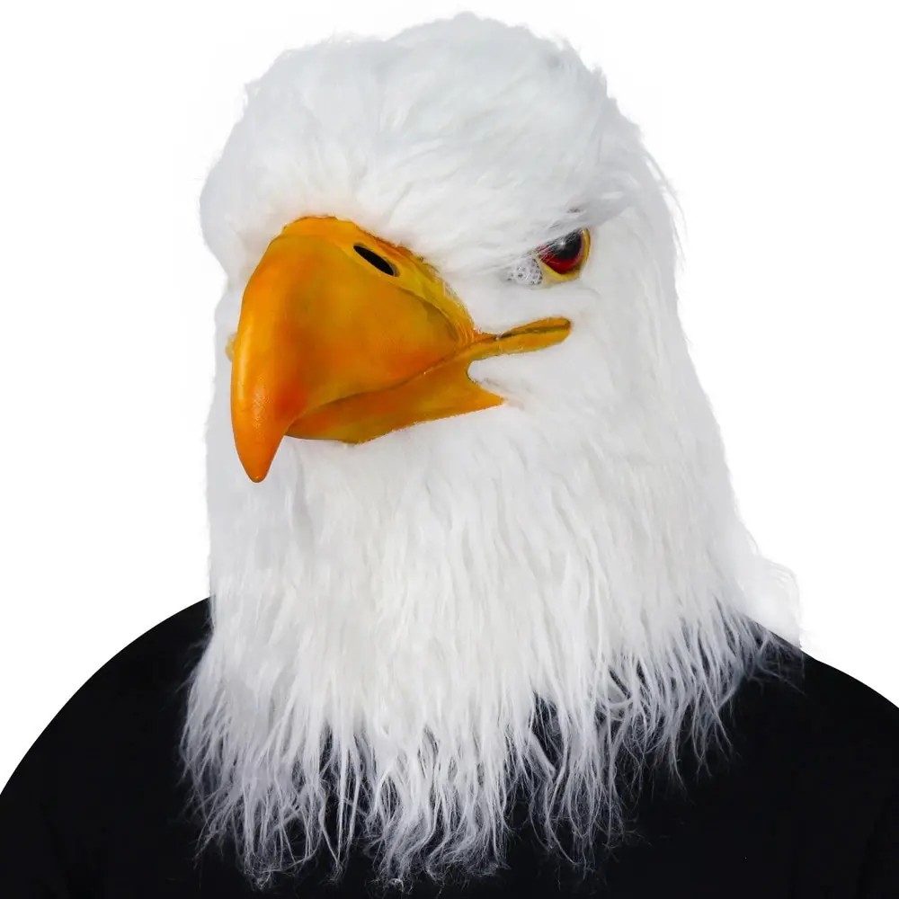cabeza de máscara de silicona de águila blanca