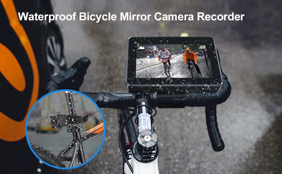 cámara para bicicleta estanca IP68 con monitor con grabación