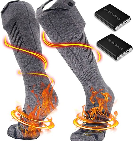 Calcetines calefactables de calor para hombre y mujer, calcetín con batería  para pies fríos, calcetines eléctricos térmicos para acampar, calentadores