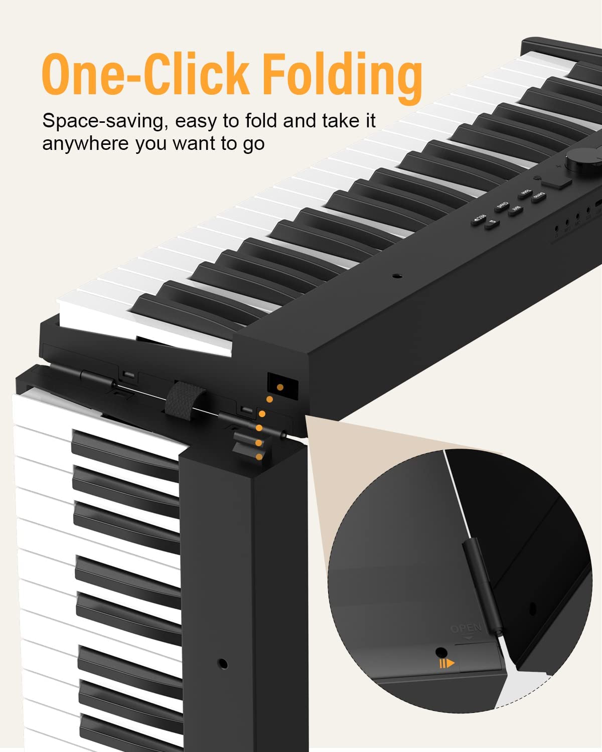 Piano MIDI plegable portátil