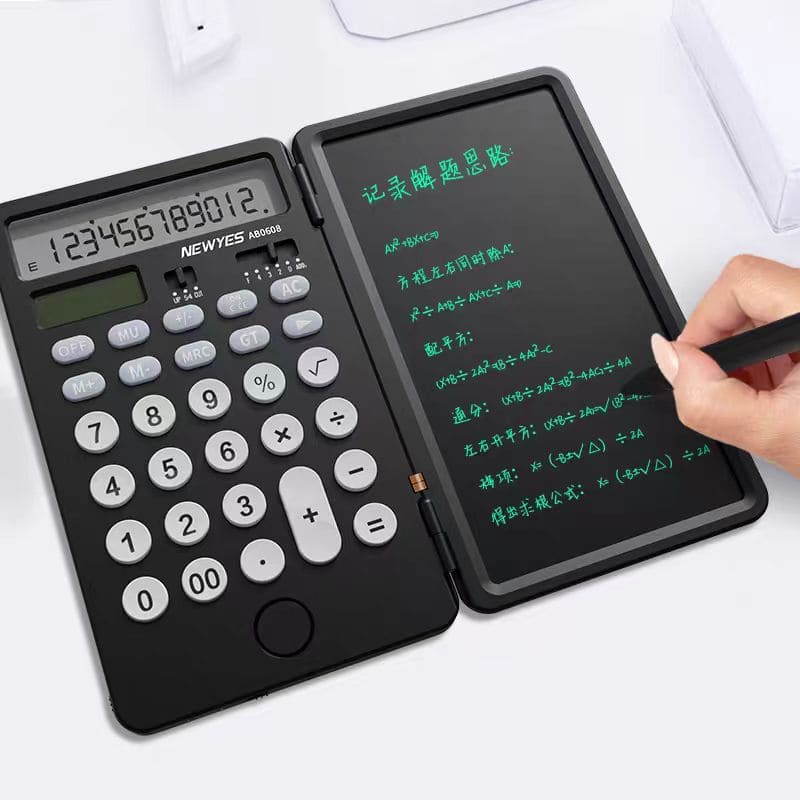Calculadora con panel LCD como cuaderno de notas.