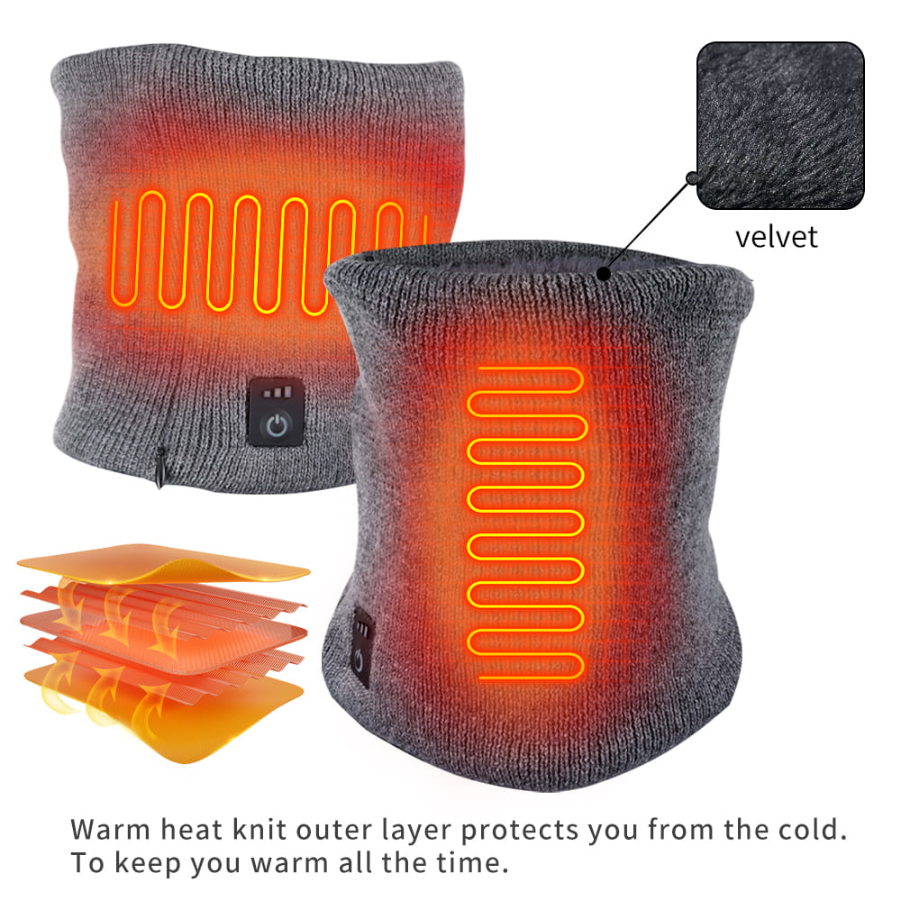 Calentador de bufanda de cuello eléctrico para exteriores calentado por batería