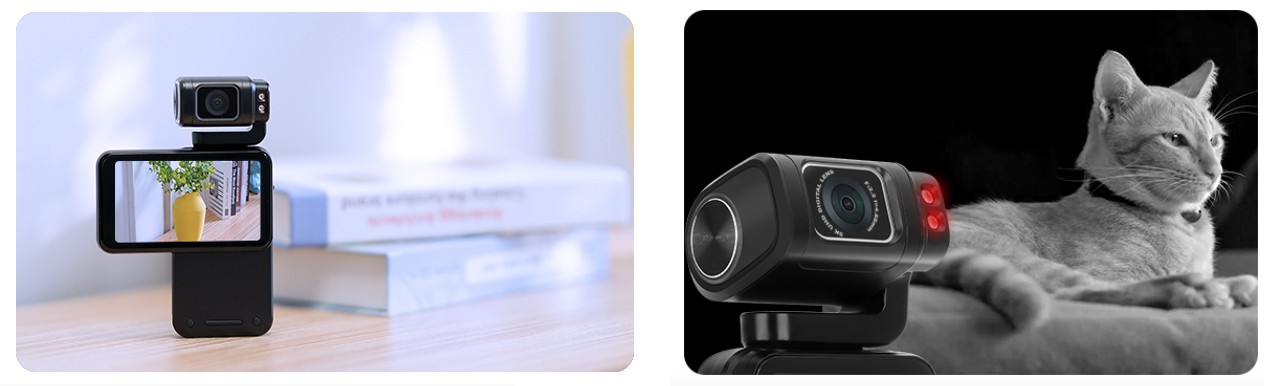 cámara con visión nocturna por infrarrojos, grabación horizontal y vertical