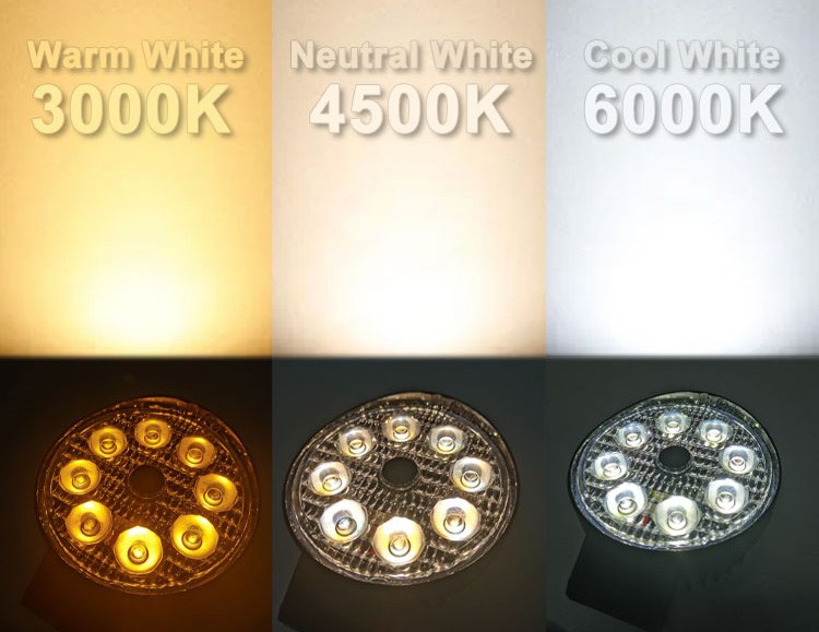 Modo de brillo de la lámpara LED de múltiples luces (luz cálida, luz neutra, luz fría)