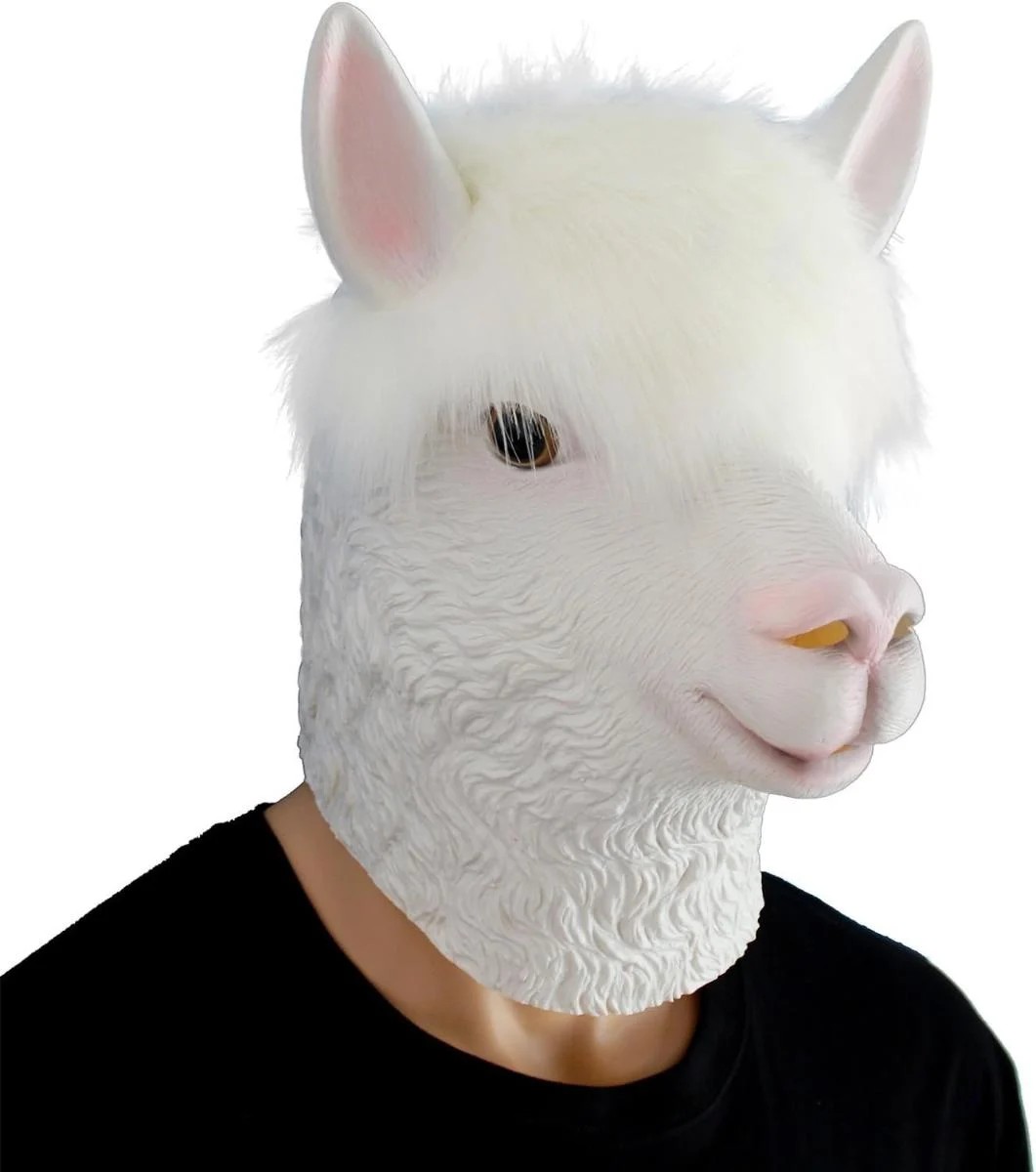 alpaca llama - mascarilla cabeza látex silicona