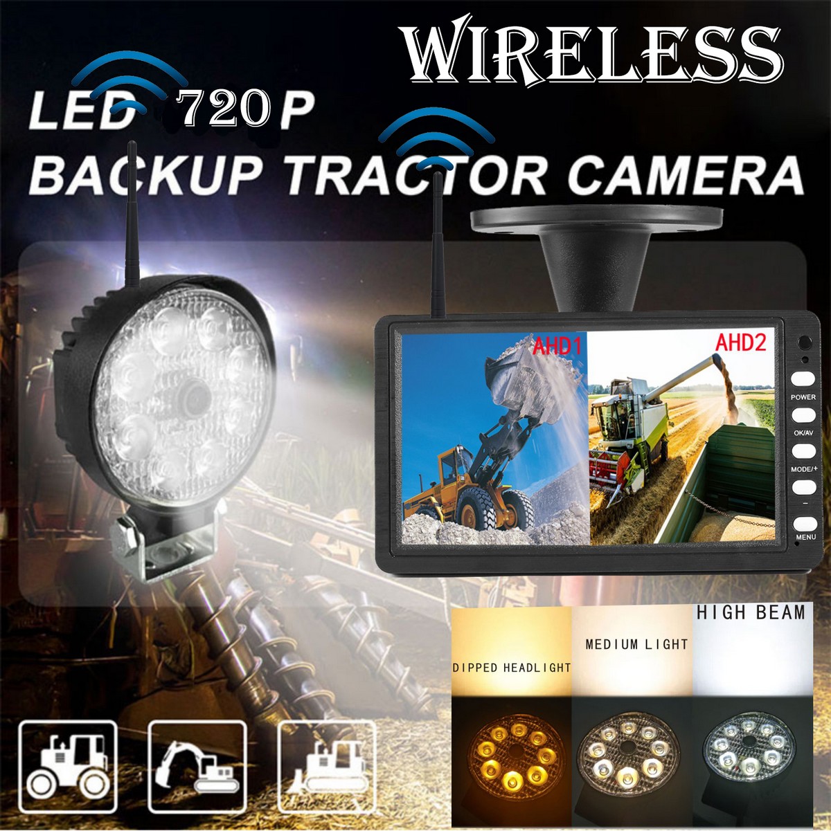 Conjunto de copia de seguridad: cámara wifi con potente luz LED blanca y muchas funciones
