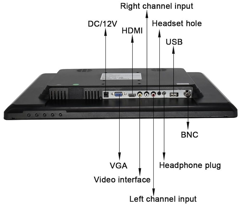 Monitor LCD de 19 pulgadas con resolución 1440 x 900 px cámara bnc