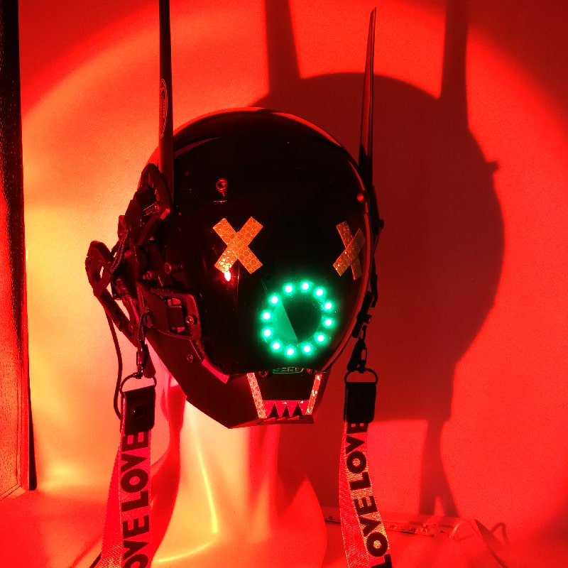 Casco de máscara LED Cyberpunk luminoso